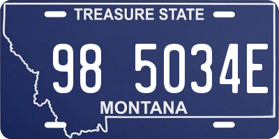 MT license plate 985034E