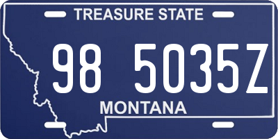 MT license plate 985035Z