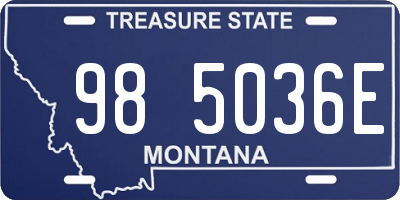 MT license plate 985036E