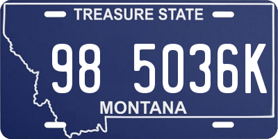 MT license plate 985036K