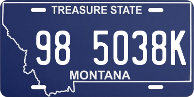MT license plate 985038K