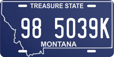 MT license plate 985039K