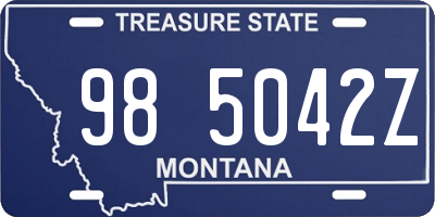 MT license plate 985042Z