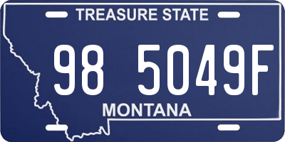 MT license plate 985049F