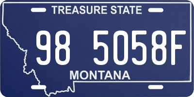 MT license plate 985058F