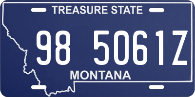 MT license plate 985061Z