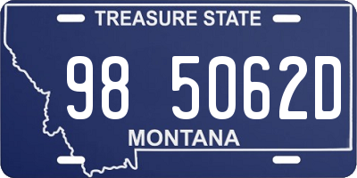 MT license plate 985062D