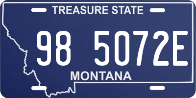 MT license plate 985072E