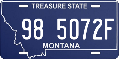 MT license plate 985072F