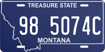 MT license plate 985074C