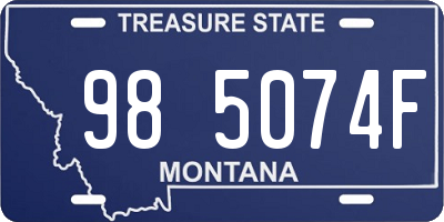 MT license plate 985074F