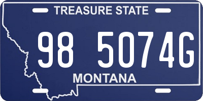 MT license plate 985074G