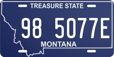 MT license plate 985077E