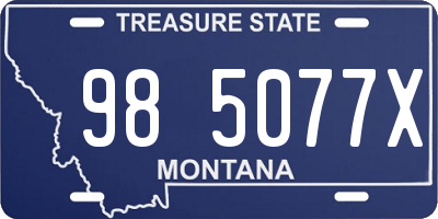 MT license plate 985077X