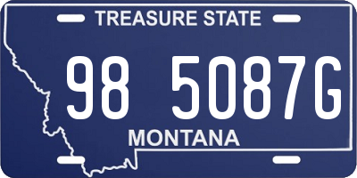 MT license plate 985087G