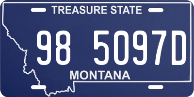 MT license plate 985097D