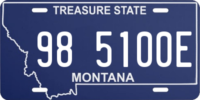 MT license plate 985100E