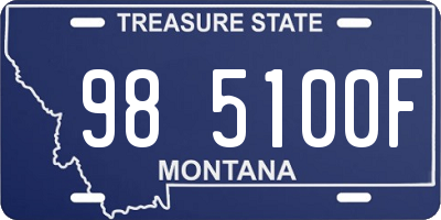 MT license plate 985100F