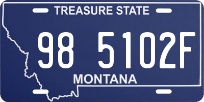 MT license plate 985102F