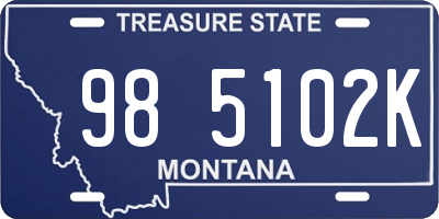 MT license plate 985102K