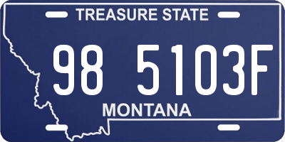 MT license plate 985103F