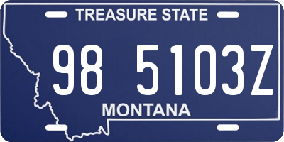 MT license plate 985103Z