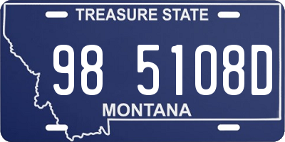 MT license plate 985108D