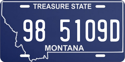 MT license plate 985109D