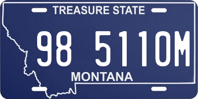 MT license plate 985110M