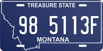 MT license plate 985113F
