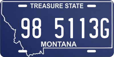 MT license plate 985113G