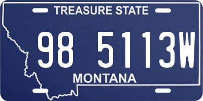 MT license plate 985113W