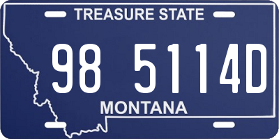 MT license plate 985114D