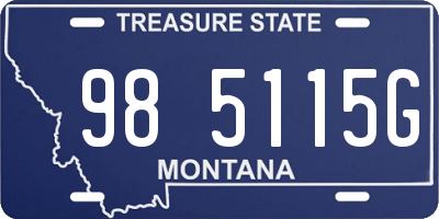 MT license plate 985115G