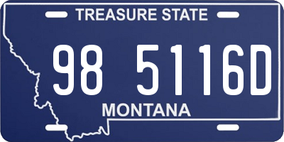 MT license plate 985116D
