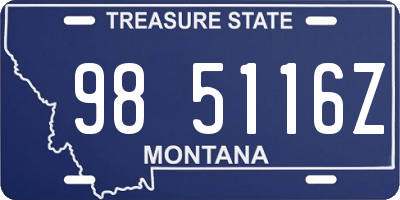 MT license plate 985116Z