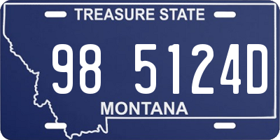 MT license plate 985124D