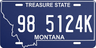 MT license plate 985124K