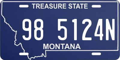 MT license plate 985124N