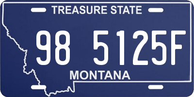 MT license plate 985125F