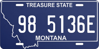 MT license plate 985136E