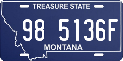 MT license plate 985136F