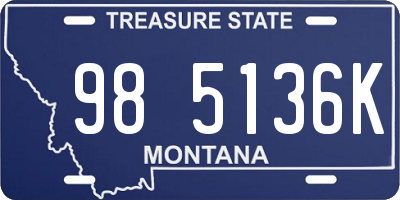 MT license plate 985136K