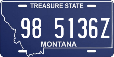 MT license plate 985136Z