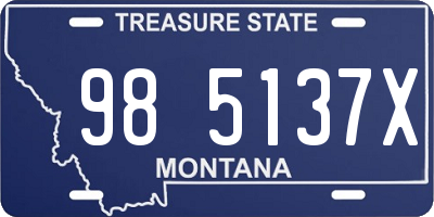 MT license plate 985137X