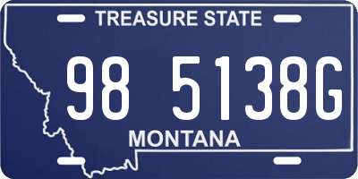 MT license plate 985138G