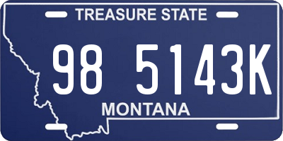 MT license plate 985143K