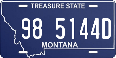 MT license plate 985144D