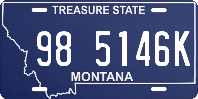 MT license plate 985146K