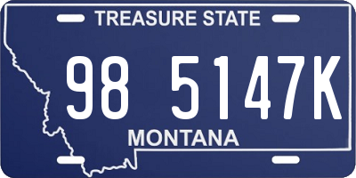 MT license plate 985147K